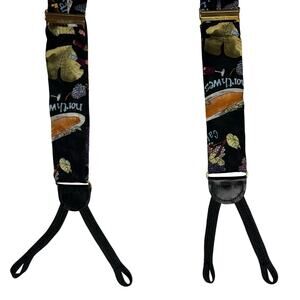 90s Pelican USA Wine Print Men’s Suspenders Adjustable